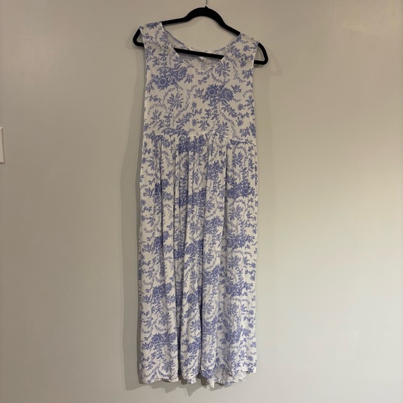 Vintage April Cornell dress French Toile print blue white rayon - Picture 2 of 15